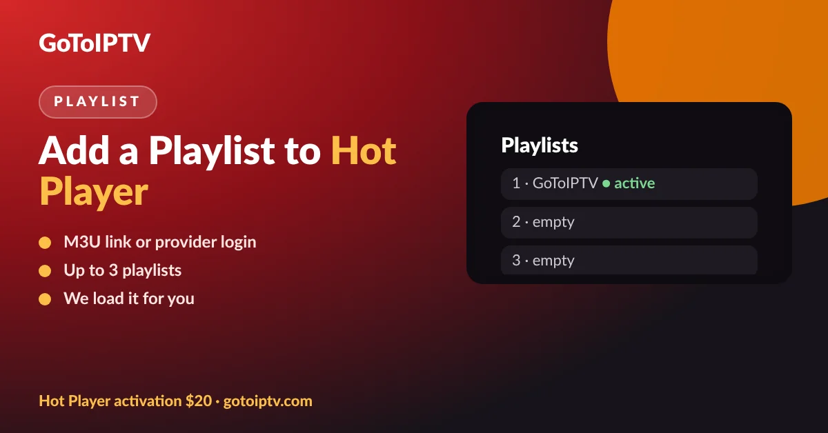 Hot Player playlists linked to the MAC address: up to 3 per device