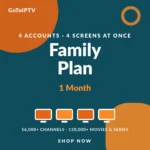 IPTV 1 Month Subscription 4 Lines – Family Plan