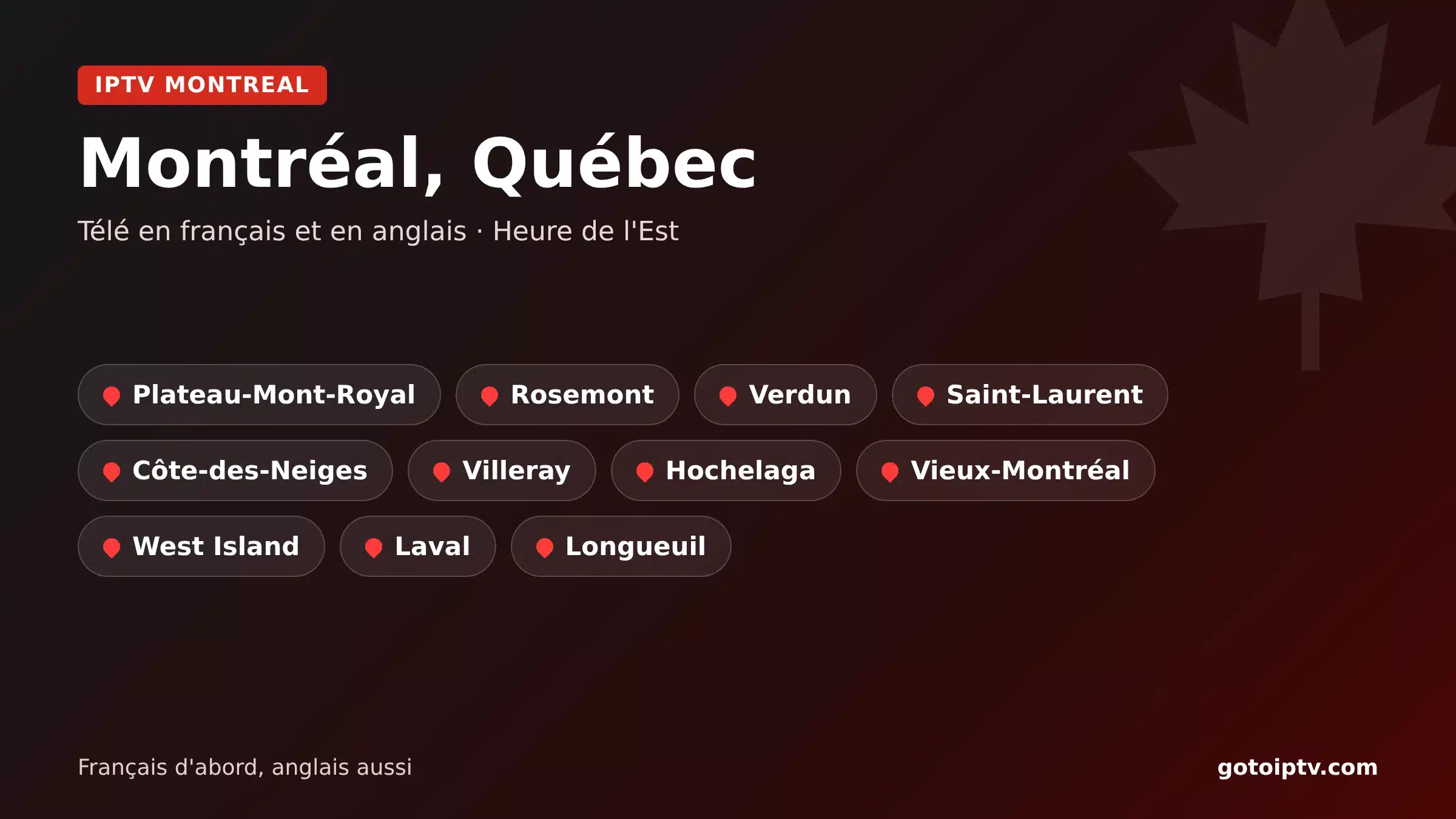 IPTV Montreal guide: Montréal, Québec