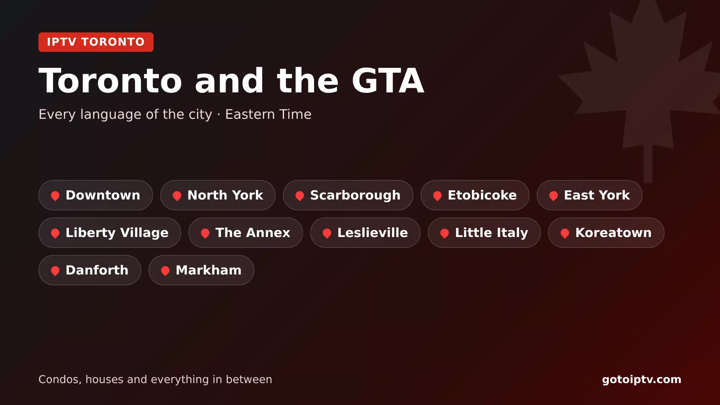 IPTV Toronto guide: Toronto and the GTA
