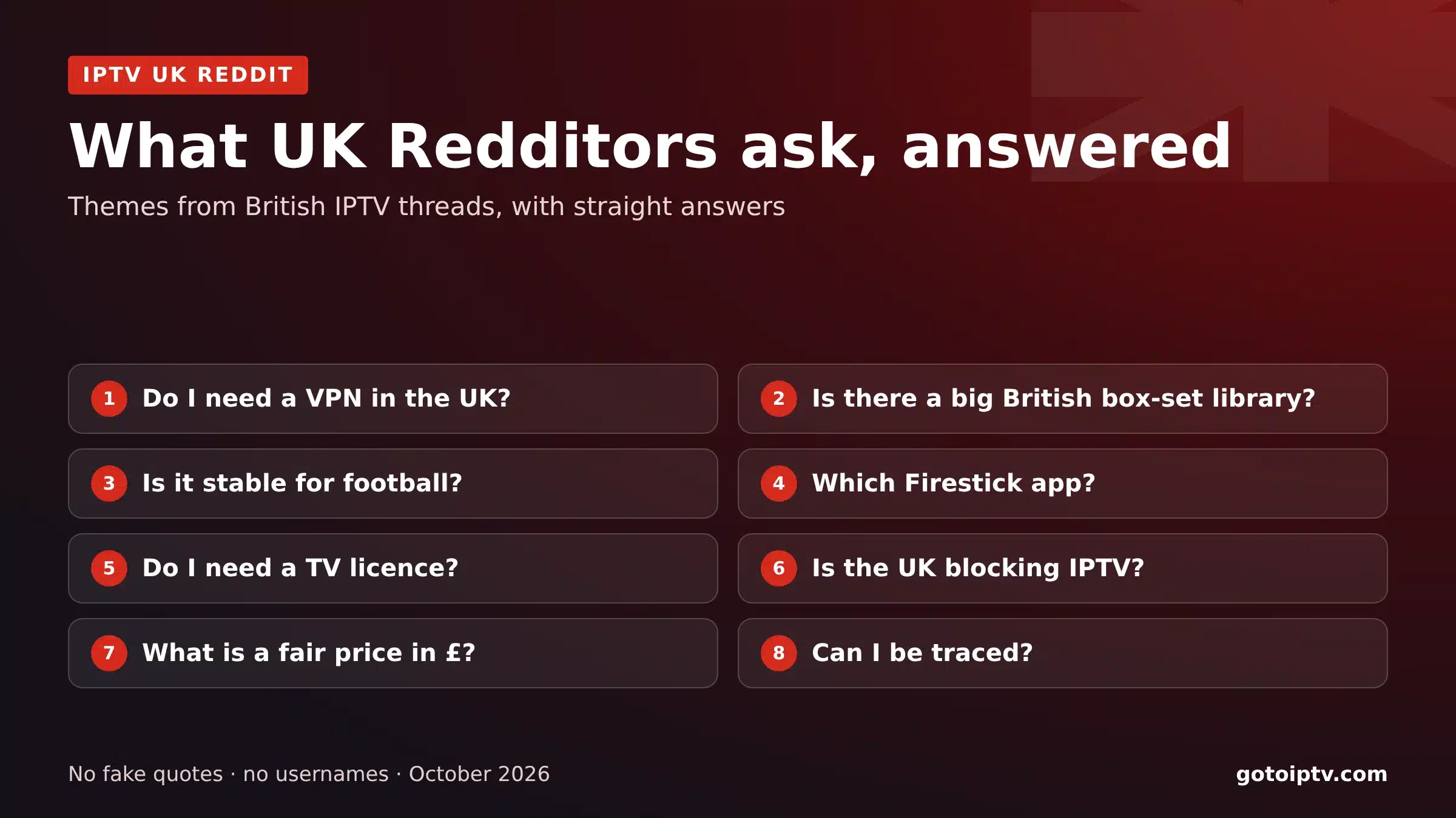 IPTV UK Reddit questions answered honestly