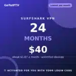 Surfshark VPN 24 months for $40 at GoToIPTV